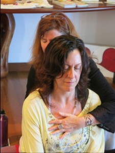 Sally and Tania healing in Spirit of LIght training